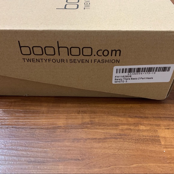 Boohoo, Barely There Basic 2 Part Heels; 3.25inch heel; Color: White - Picture 3 of 3